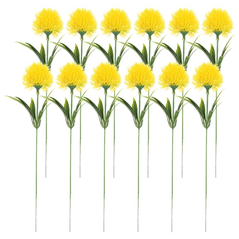 Faux Dandelion Artificial Flowers Bouquet Lifelike Yellow Simulation Dandelio…