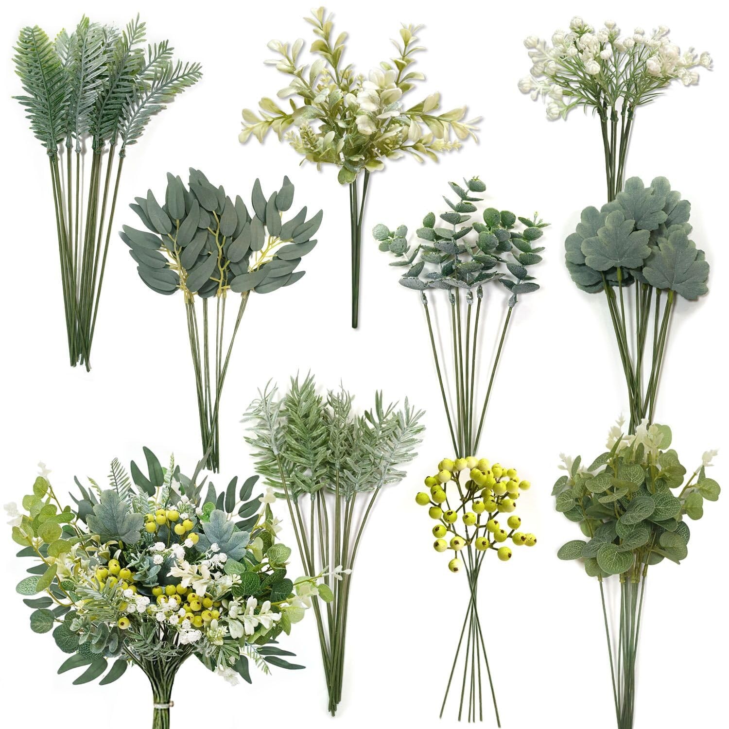 78Pcs Faux Flowers, Artificial Greenery Stems, Greenery for Centerpieces for …