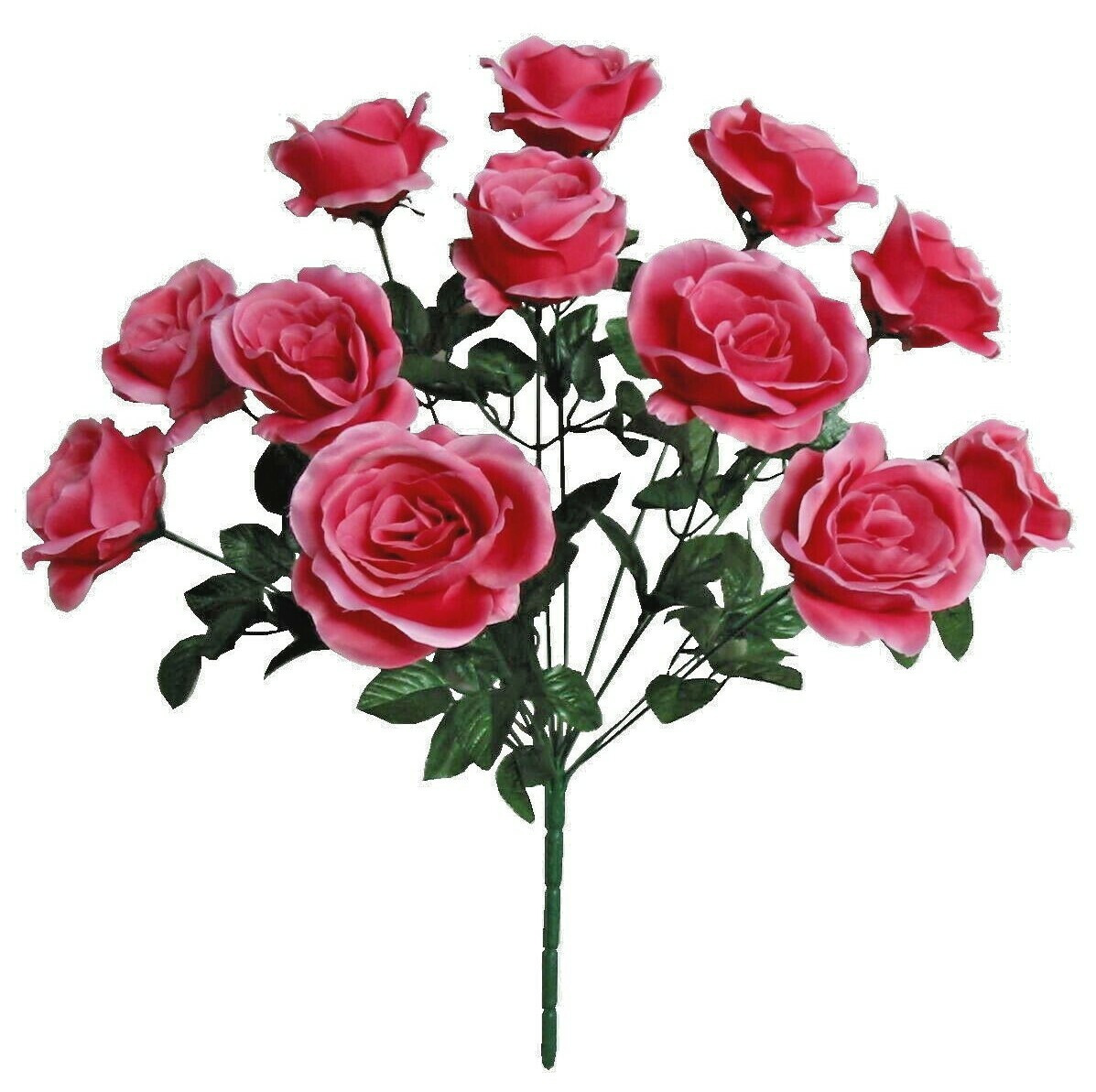 Mauve/Pink 12-4″ Rose 21″ Long Stem Bush Silk Flower Home In/Outdoor Decor Craft