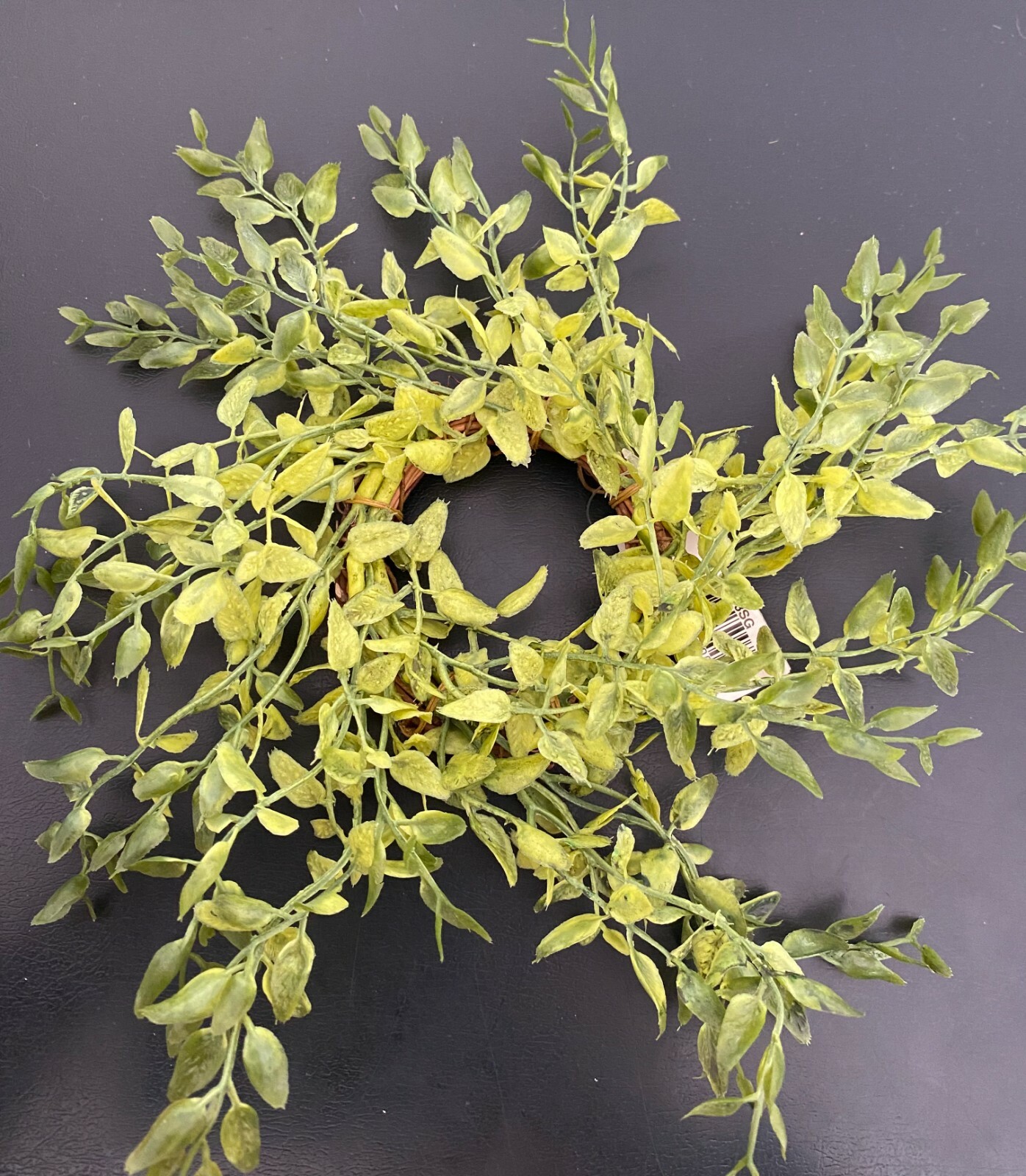 New Cottage Farmhouse LEMON BEAUTY VERBENA HERB GRASS CANDLE RING Wreath 2″