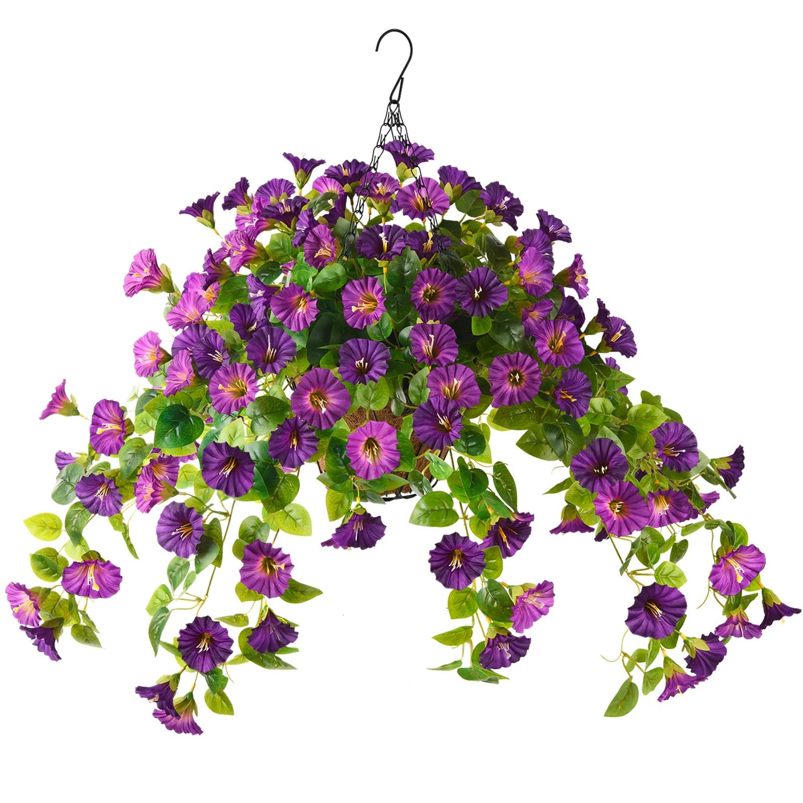 Artificial Hanging Fake Flowers with Basket Plants for Outdoor Decoration, Fa…