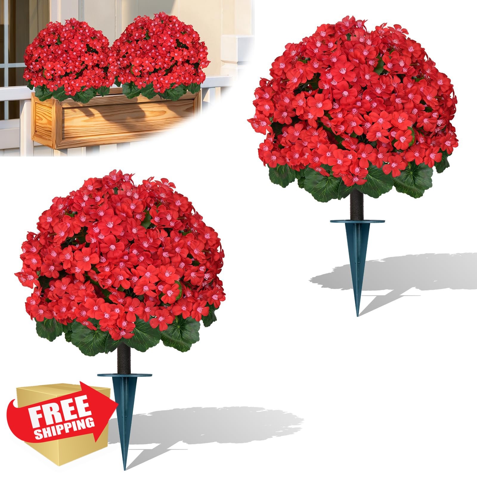 Yangrass 2pc Topiary Trees Red Crabapple