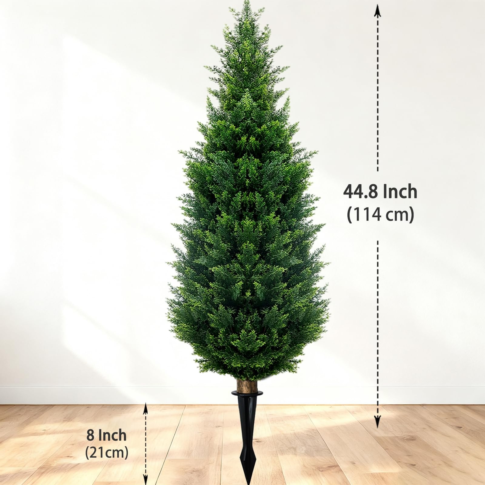 4Ft Artificial Cedar Topiary Trees 2Pack UV Resistant Fake Shrubs with Groun…