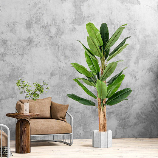 5.5/6.5 Feet Tall Artificial Banana Tree with 10/27 Large Leaves-6.5 ft – Size: