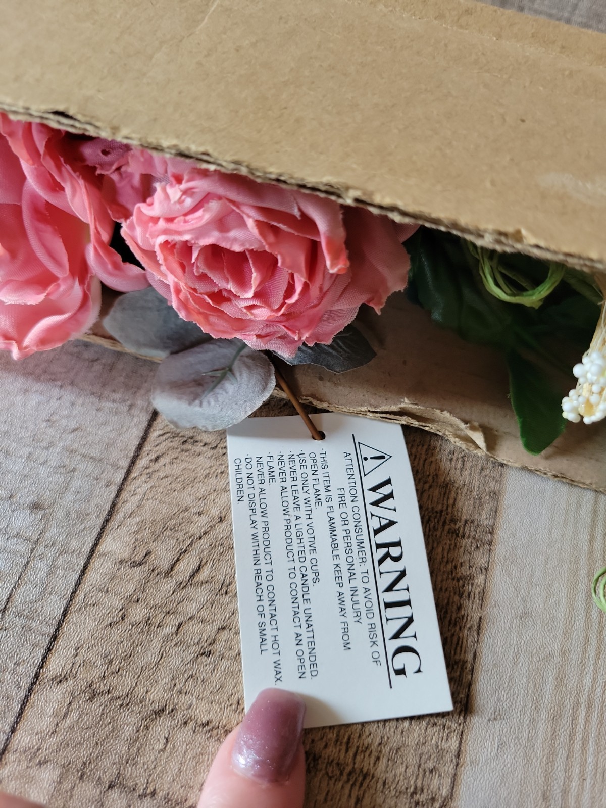Home Interiors Pink Faux Silk Roses Swag Floral Bouquet New In Box Vintage Rose