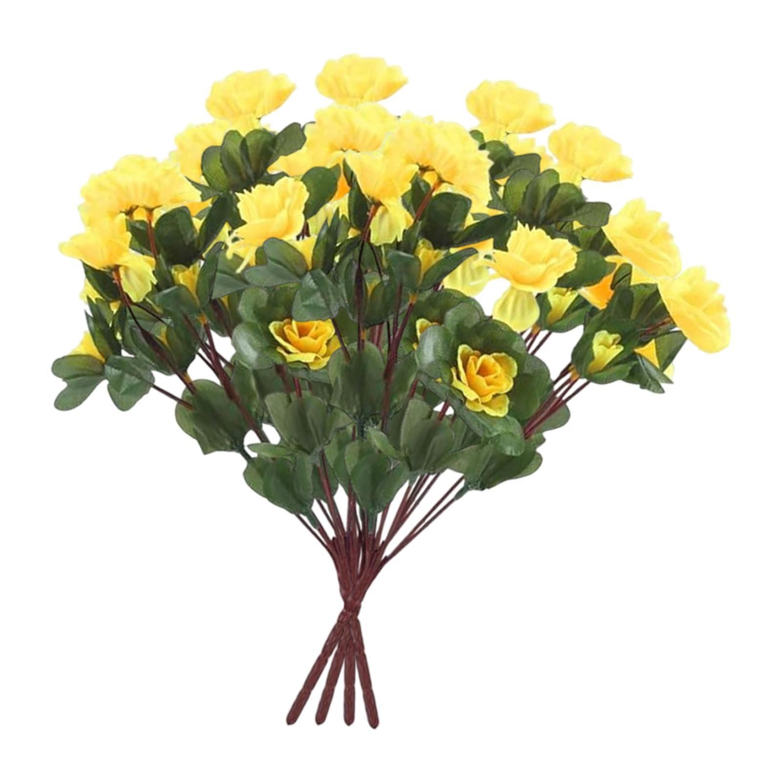 4 Bundles Artificial Flowers Outdoor Fake Flowers Lawn Farmhouse Table Vase