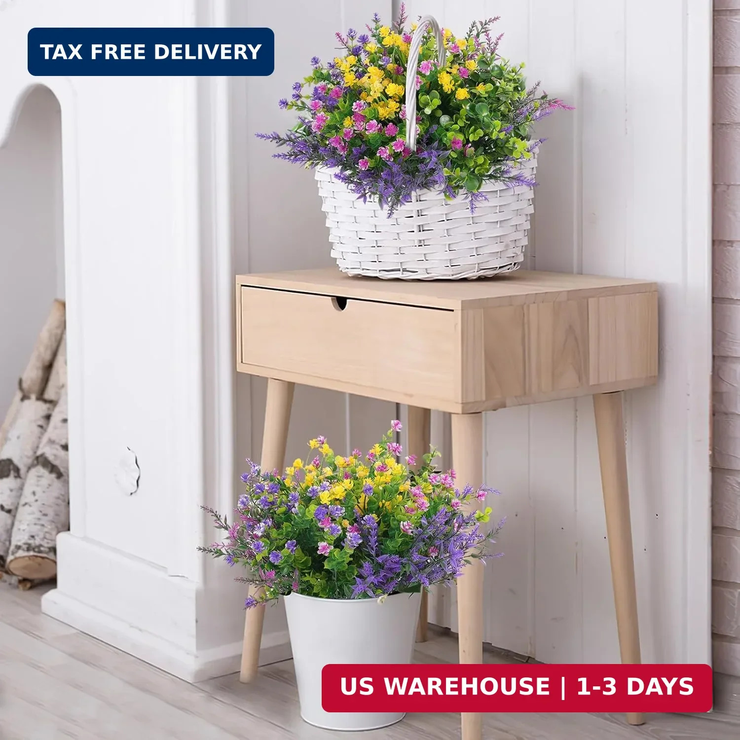 Hananona 12 Pcs Artificial Flowers Outdoor, Faux Artificial Plants UV Resistant