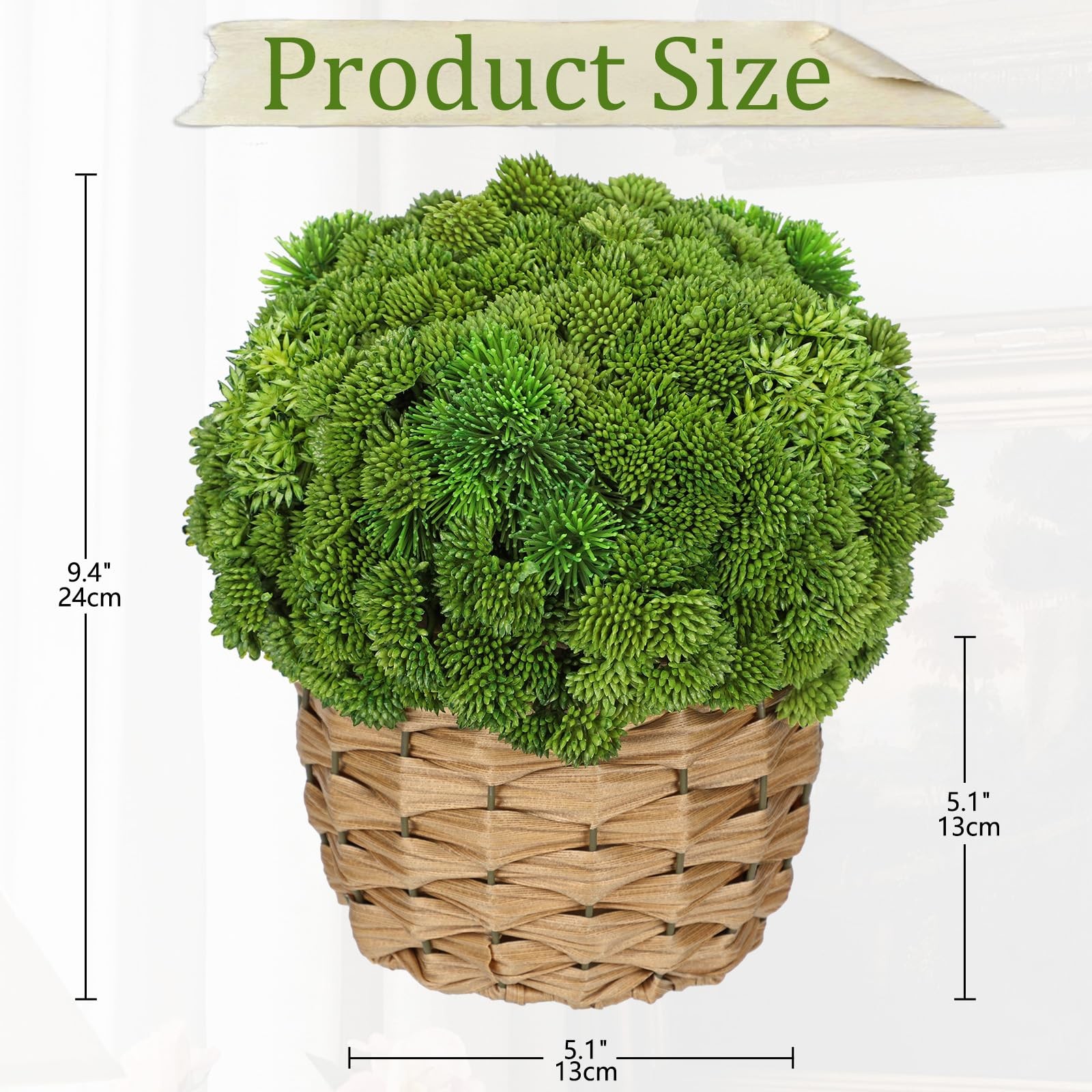 Succulent Plants Artificial Large Fake Succulent Arrangement with Rattan Bask…