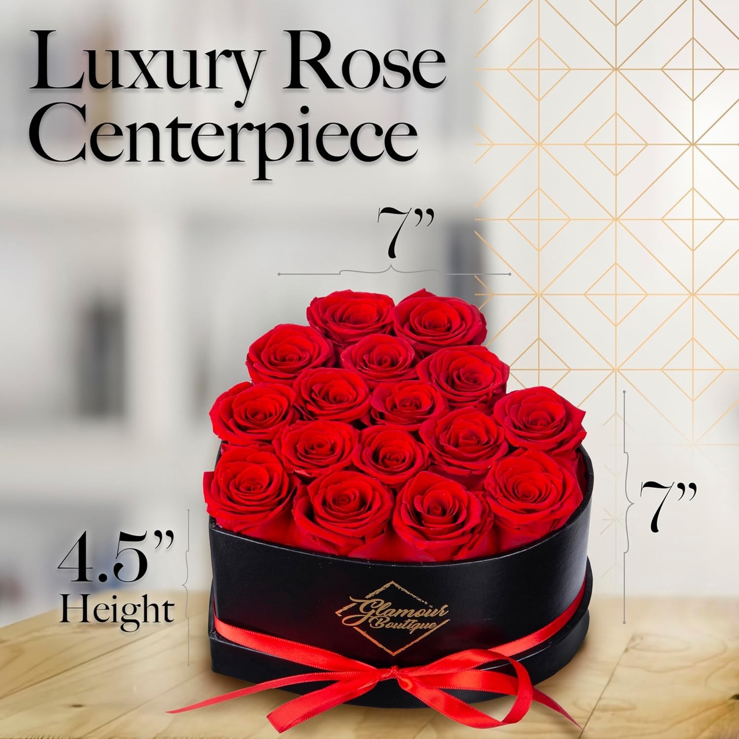 Glamour Boutique 16-Piece Forever Rose Heart Shape Gift Box – Preserved Roses