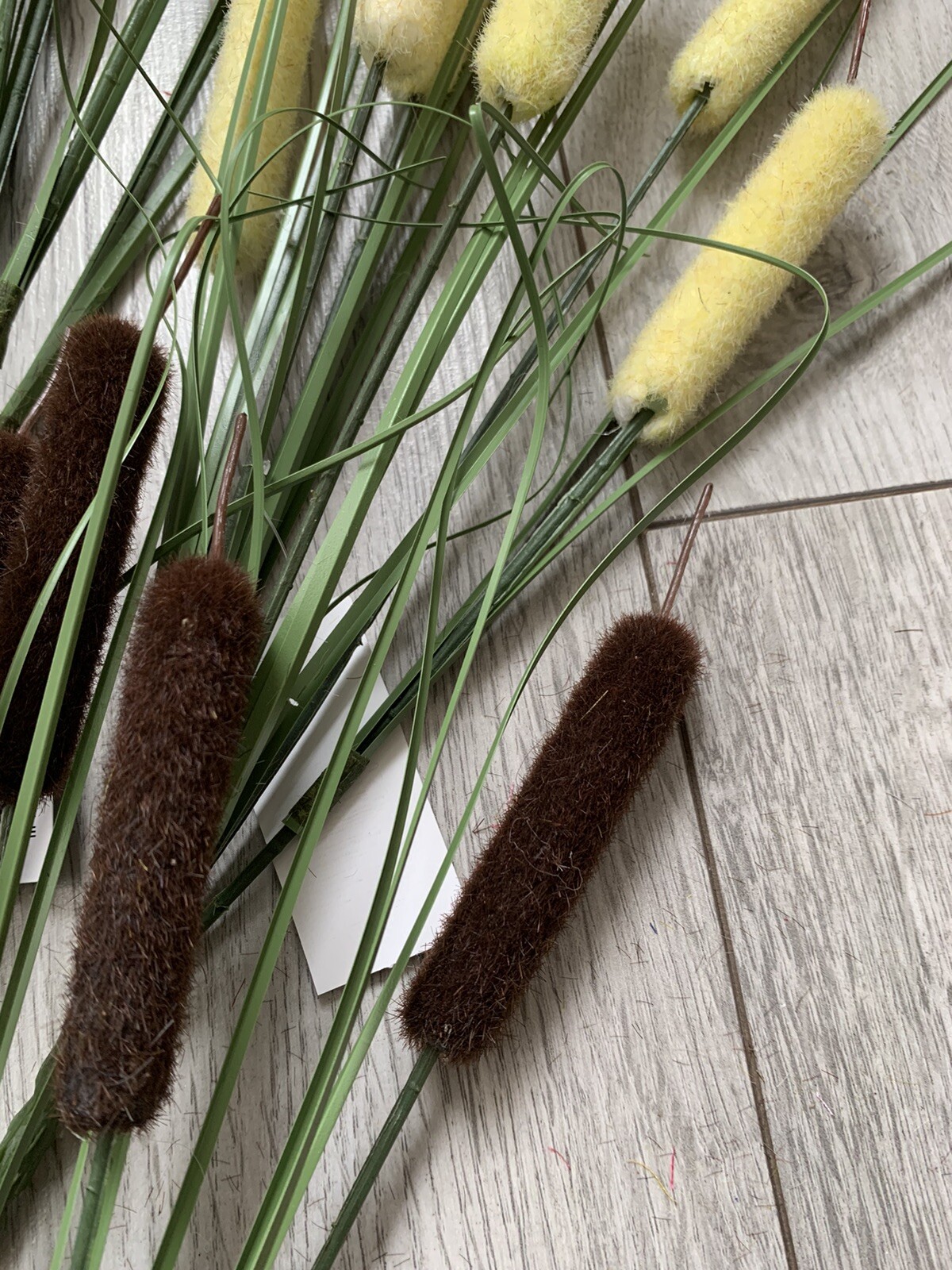 6x 36cm Bullrush Bushes Artificial Pond Flowers Garden Plant Cattail Stems Craft