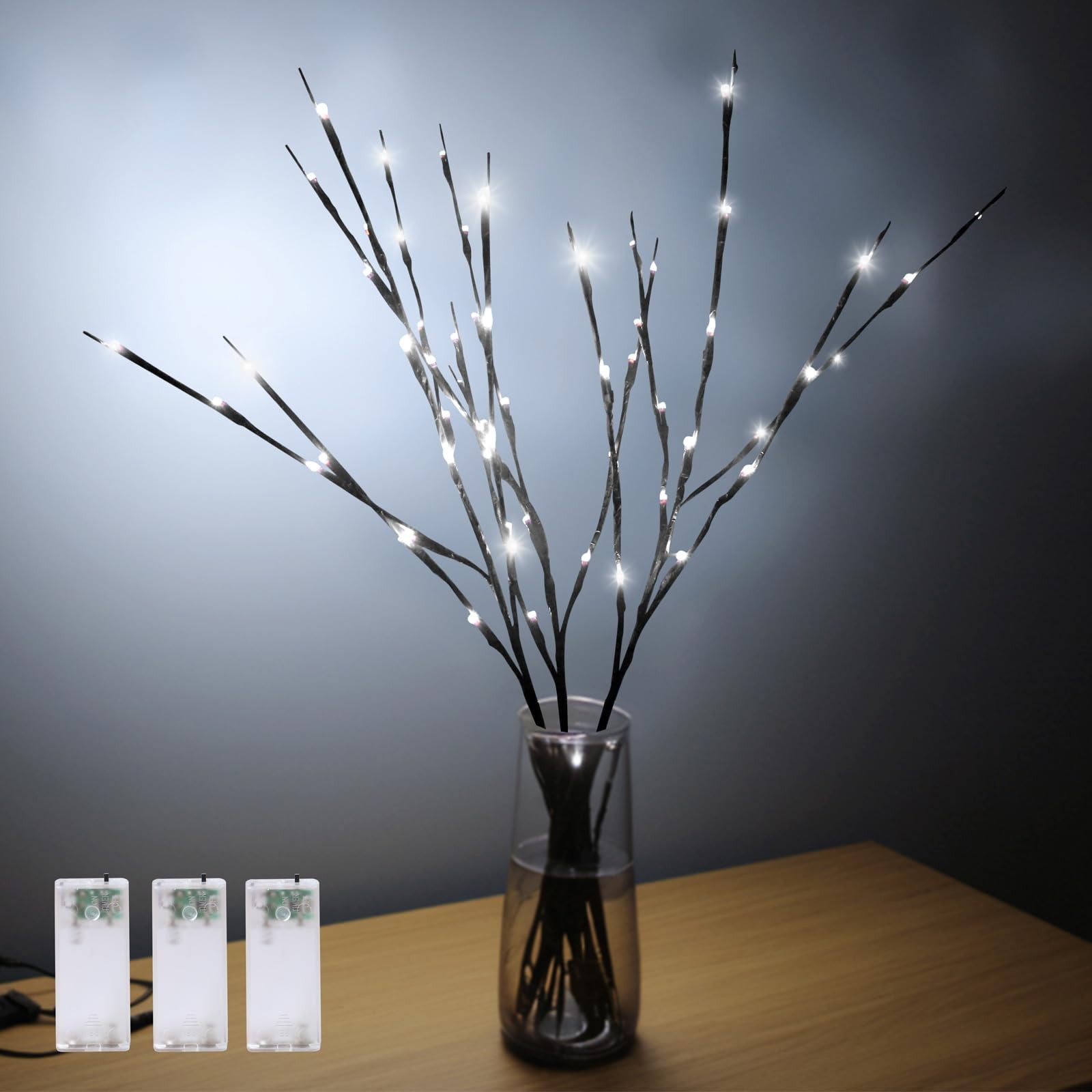 3PCS Lighted Branches Lights with Timer Battery Operated, 30 INCH Artificial …