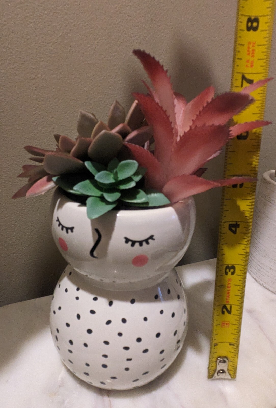 Very Cute Faux Plants Bath Room Decor Whimsical Planter Succulents