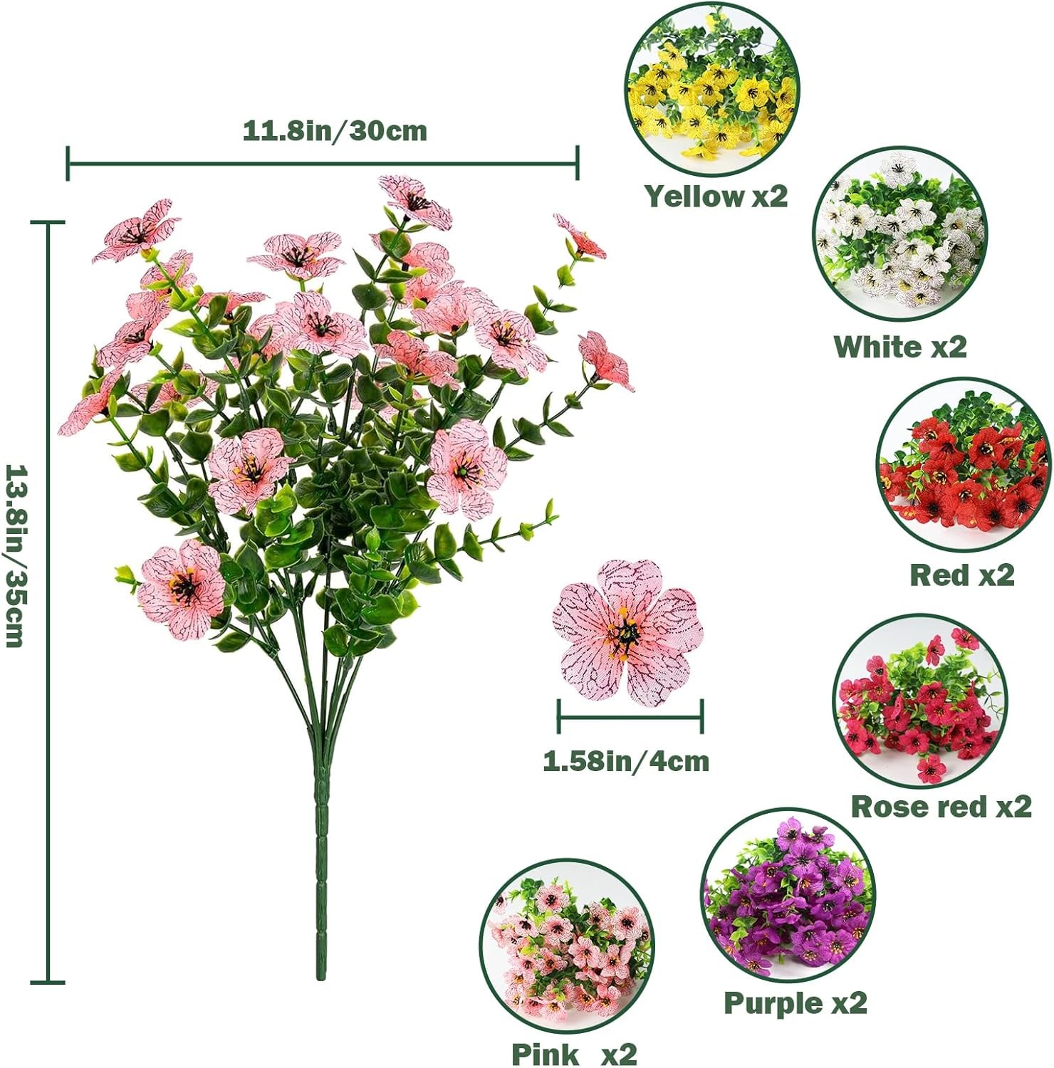 Realistic Artificial Outdoor Flowers UV-Resistant Plastic Fade Resistant Flowers