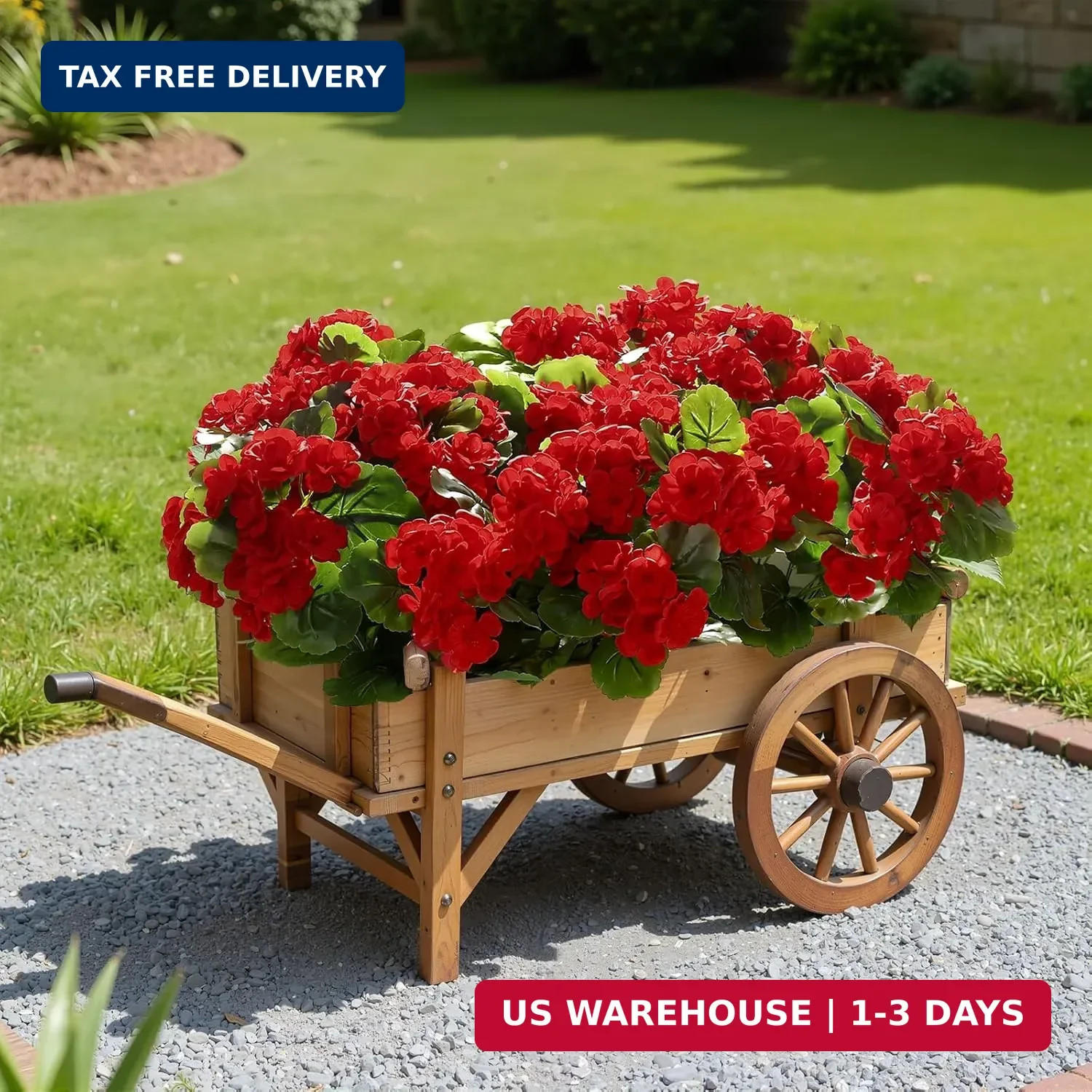 Alupssuc 8Pcs Artificial Geranium Flowers for Outdoors Decoration Silk Floral, U