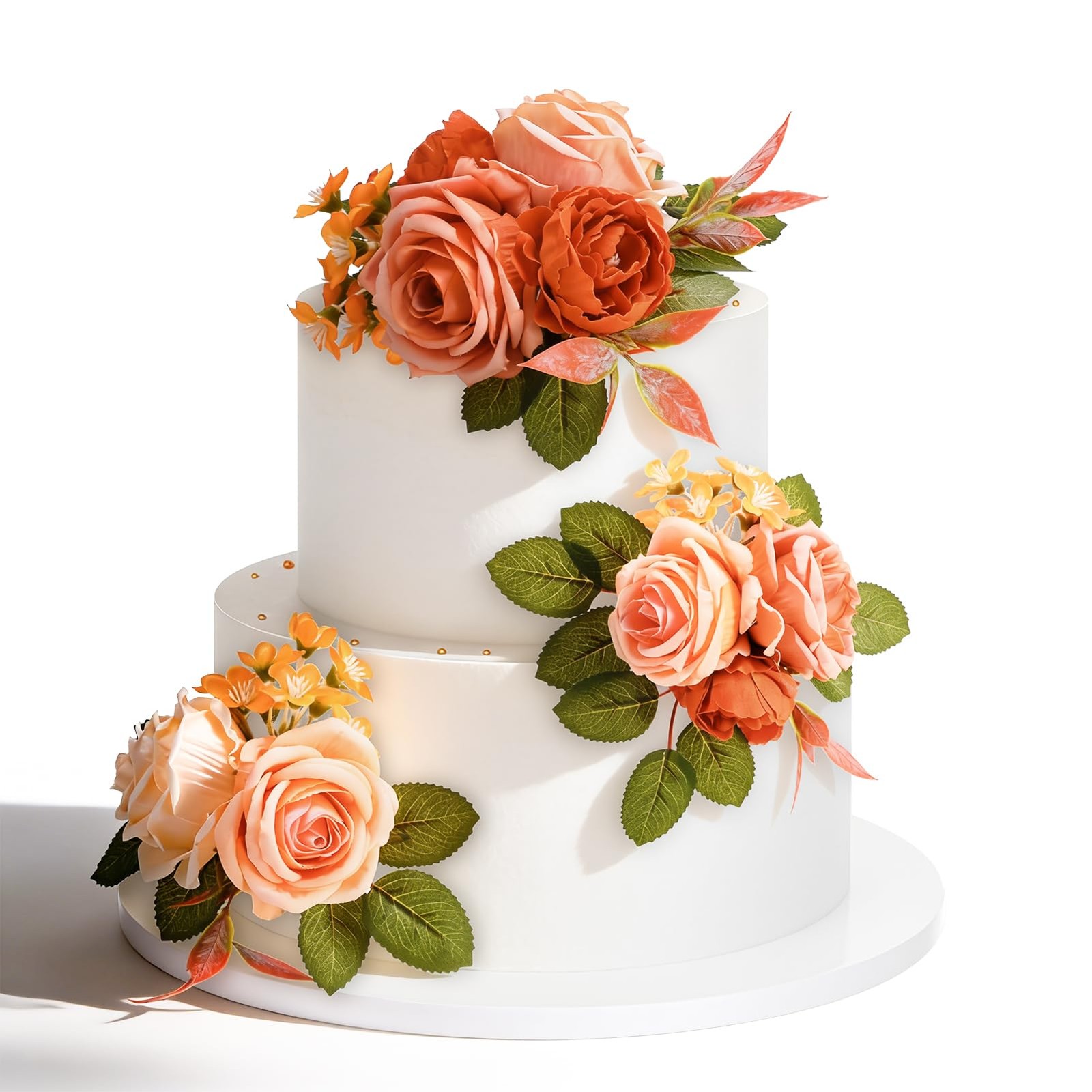 3 PCS Wedding Cake Topper Flowers PreMade Artificial Rose Decorations Party