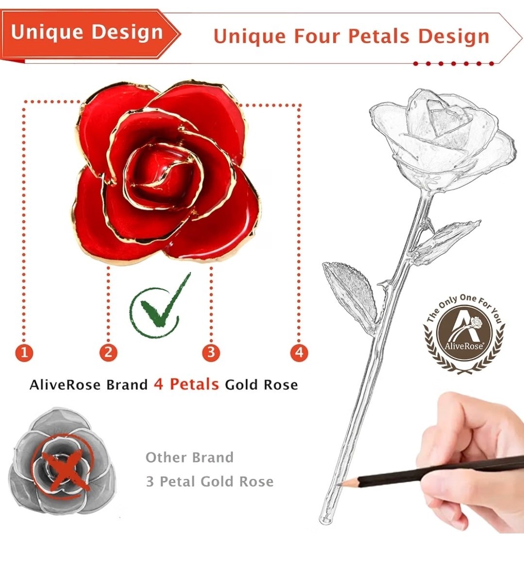 24K Gold Rose, Gold Dipped Rose Made from Real Rose Best Gifts for her and Gr…