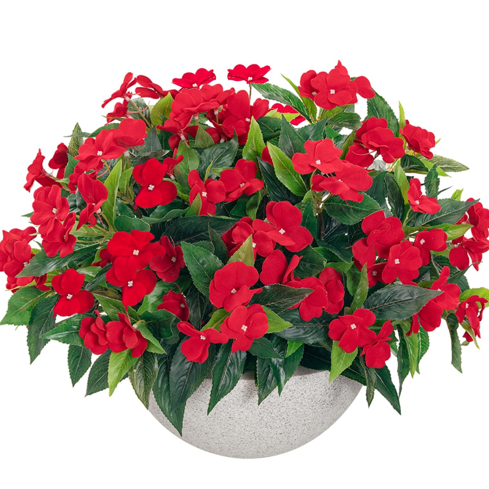 Uqueeten15.7 Fake Flowers Artificial Flowers Outdoor,Silk Artificial Impatiens