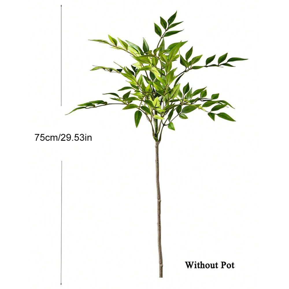 75 140cm Artificial Nandina Tree Green Tall Faux Branches Home Office Decor