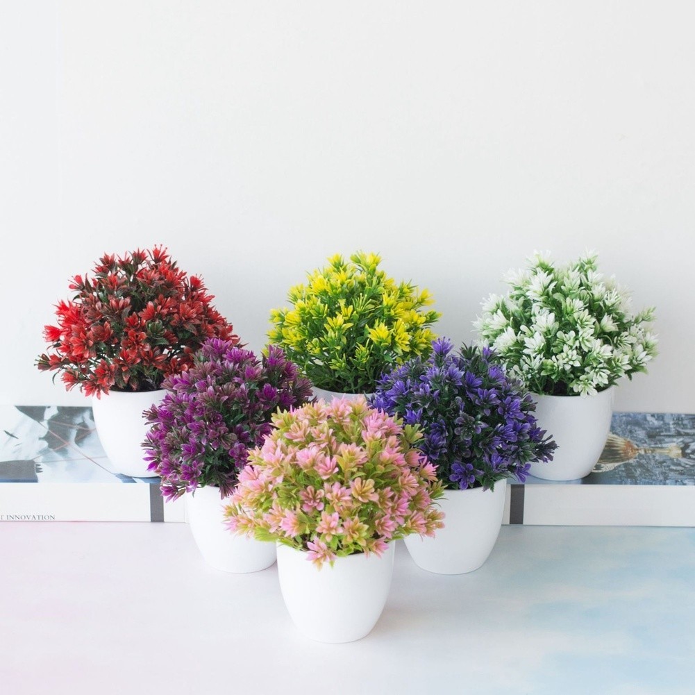 Lifelike Faux Potted Flowers Silk Plant for Hotel Lobby Reception Styles