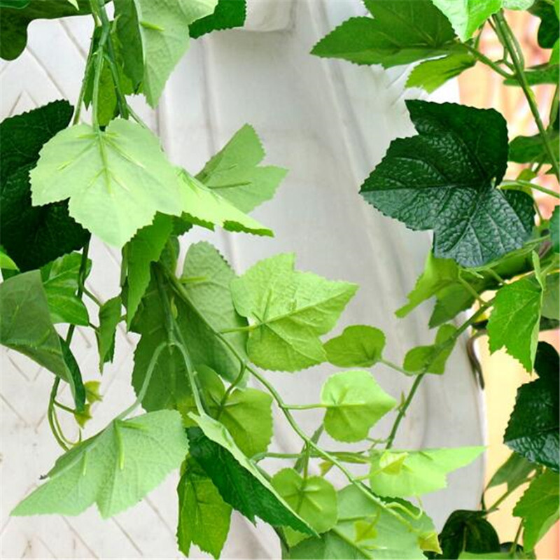 2pcs 86“ Latex Fabric Artificial Plant Flower Garland Wall Hang Grape Leaf Vine