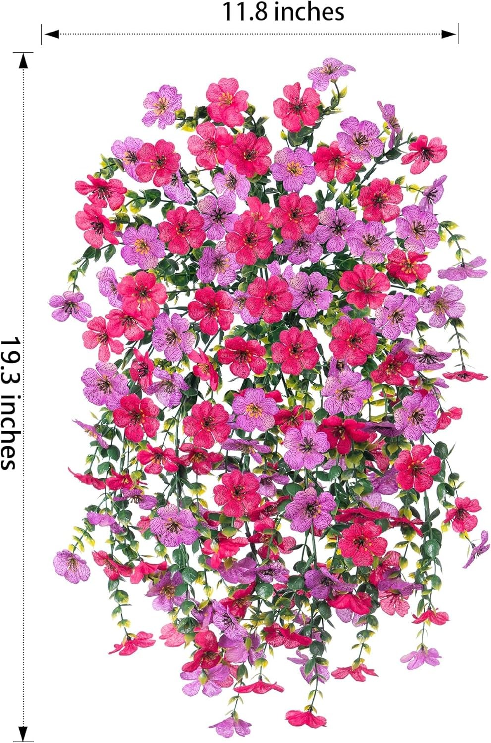 Outdoor Realistic Artificial Flower Decorations, Set of 2 in Purple and Pink