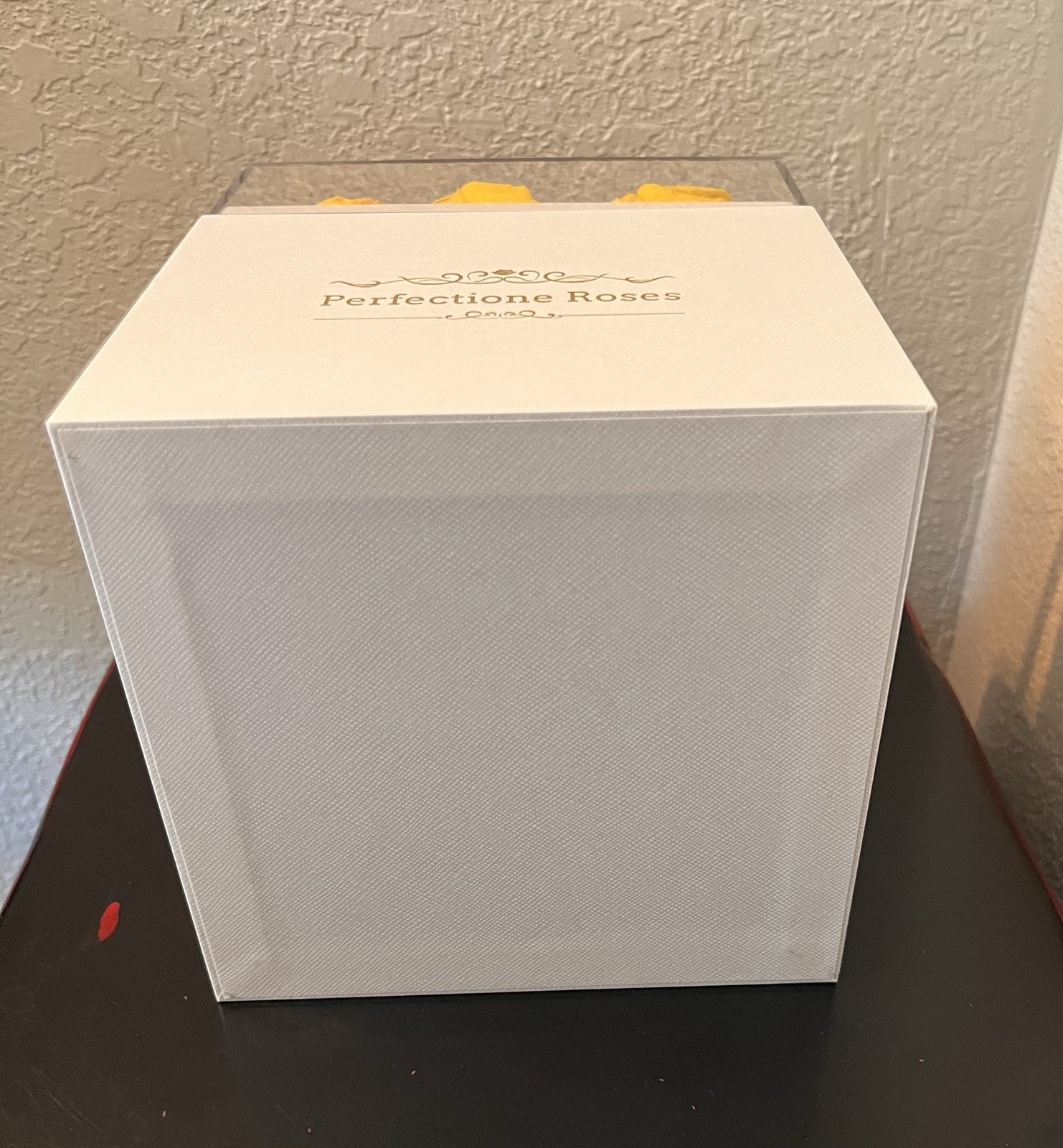 Perfectione Roses Preserved Yellow Roses in a Box With Clear Lid, Long-Lasting