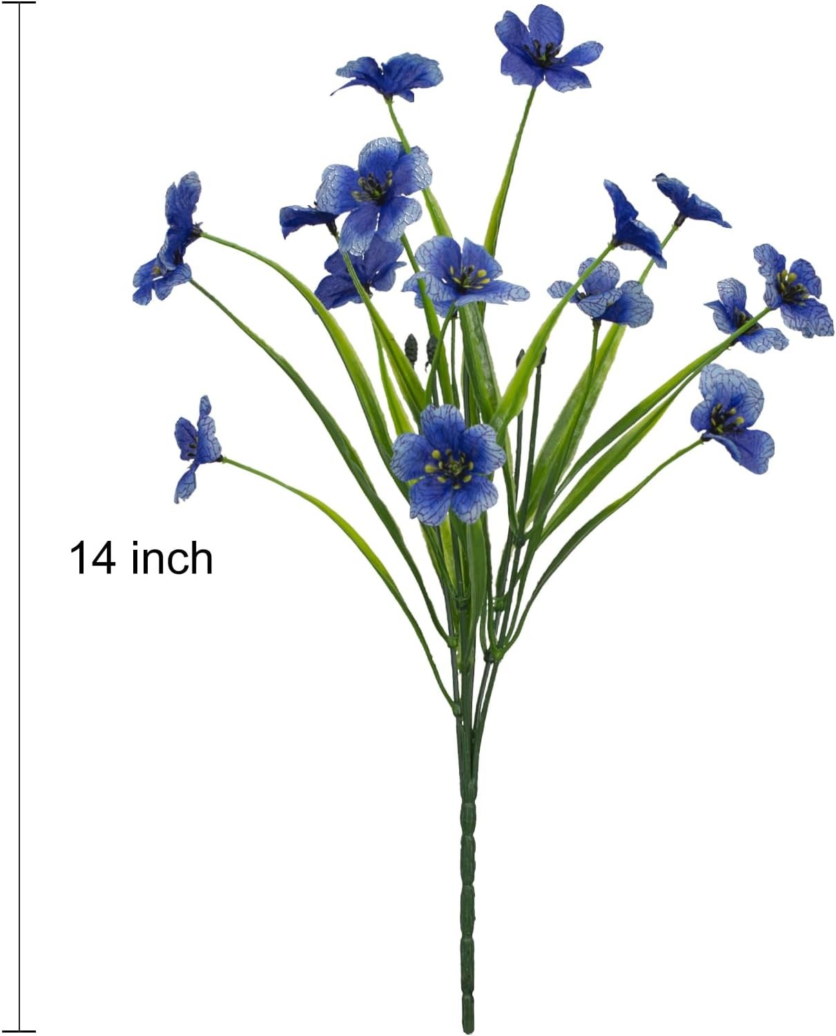 15 Bundles Artificial Flowers Outdoor UV Resistant Fake Silk Plants Plastic Faux
