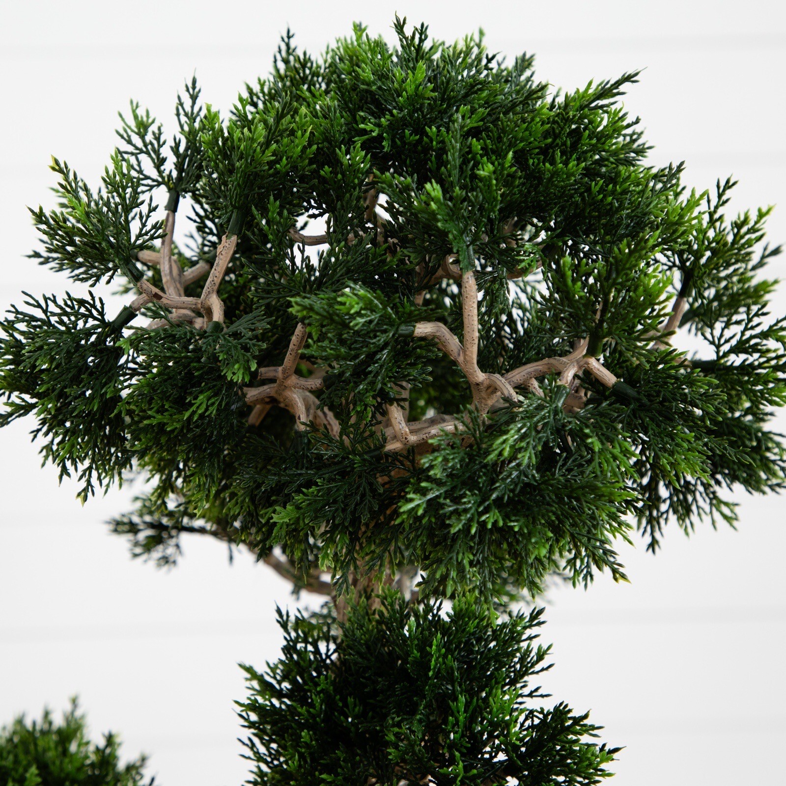 30″ Artificial Cedar Bonsai Tree w/517 Lvs in Square Black Vase. Retail $197