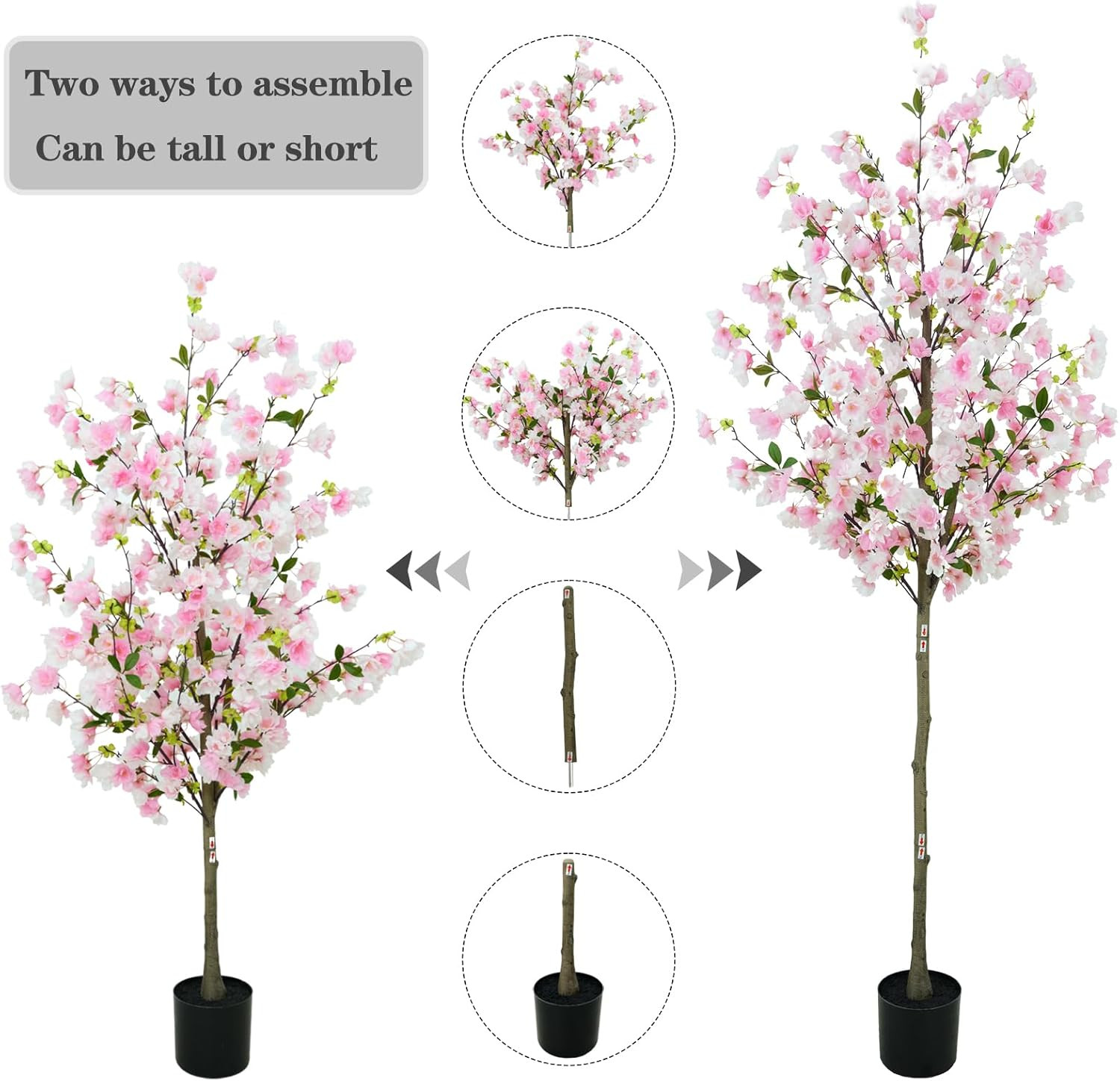 6FT Realistic Cherry Blossom Tree in Pot for Home & Event Décor