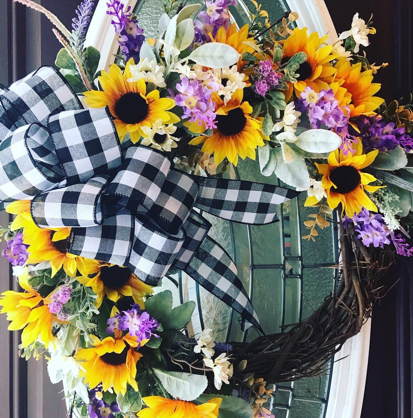 Fall Farmhouse Sunflowers Wildflowers Grapevine Wreath for Front Door Entry