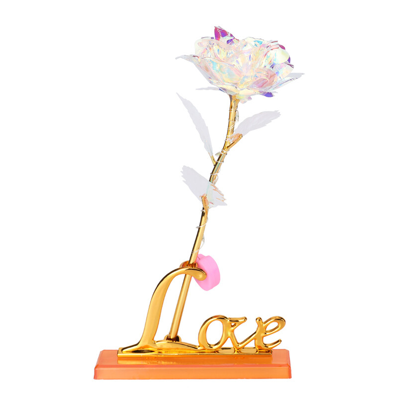 Galaxy Glass Rose Crystal Flower Gift Light Up Rose in Glass Dome Gift for Women