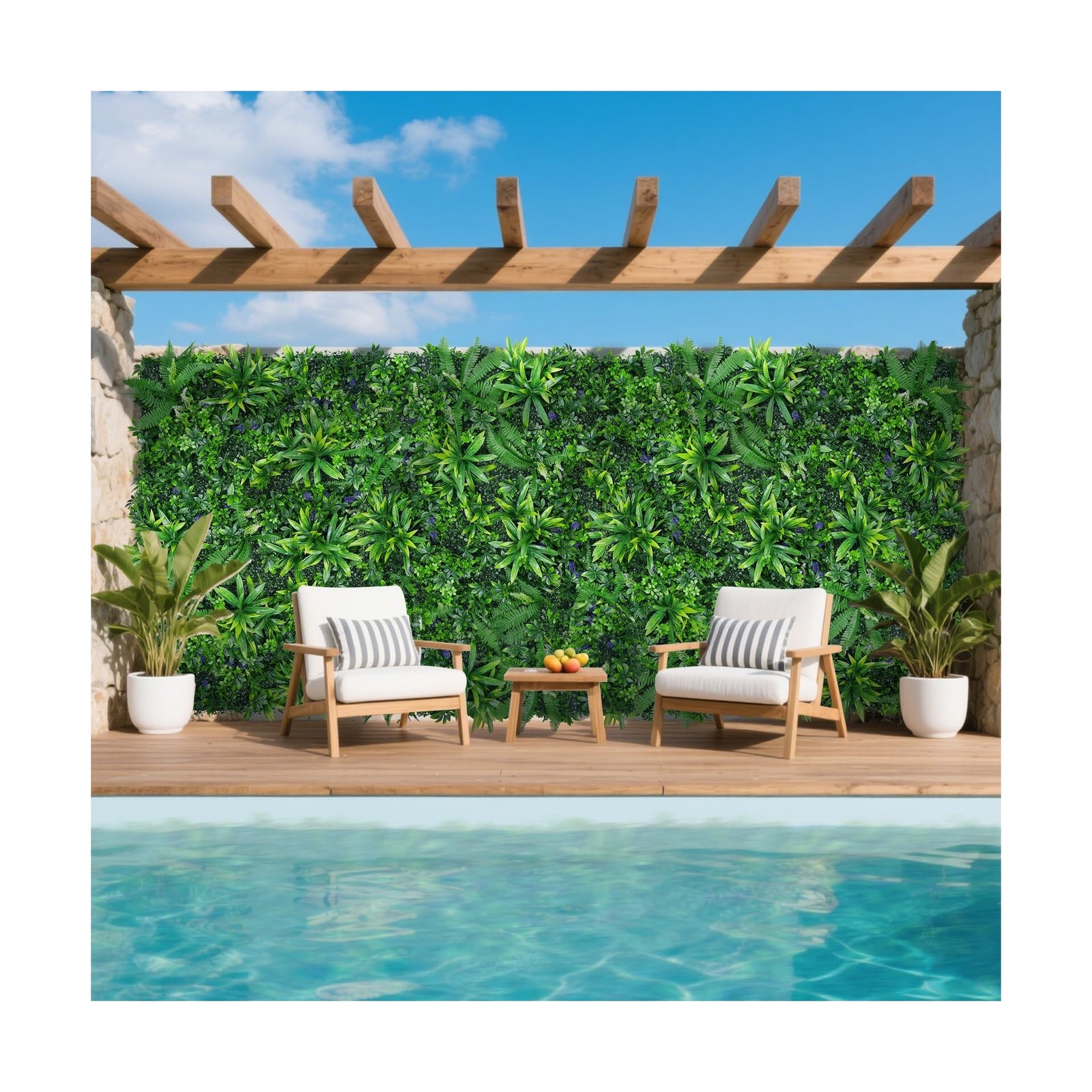 12pcs 20”x20” Grass Wall Panels, Artificial Hedge Panels Greenery Wall, UV …