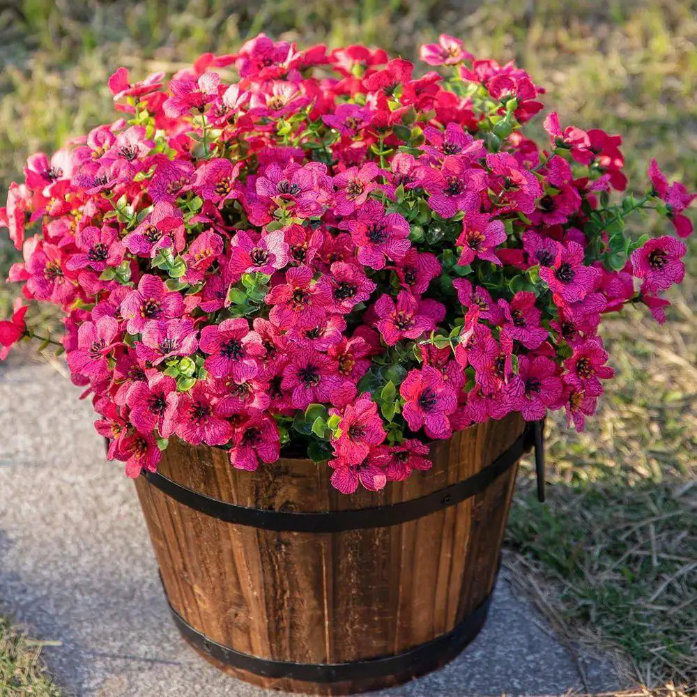 Daisy Eucalyptus 5 In. Rose Red Artificial Flower Branch Stem for Garden Home De