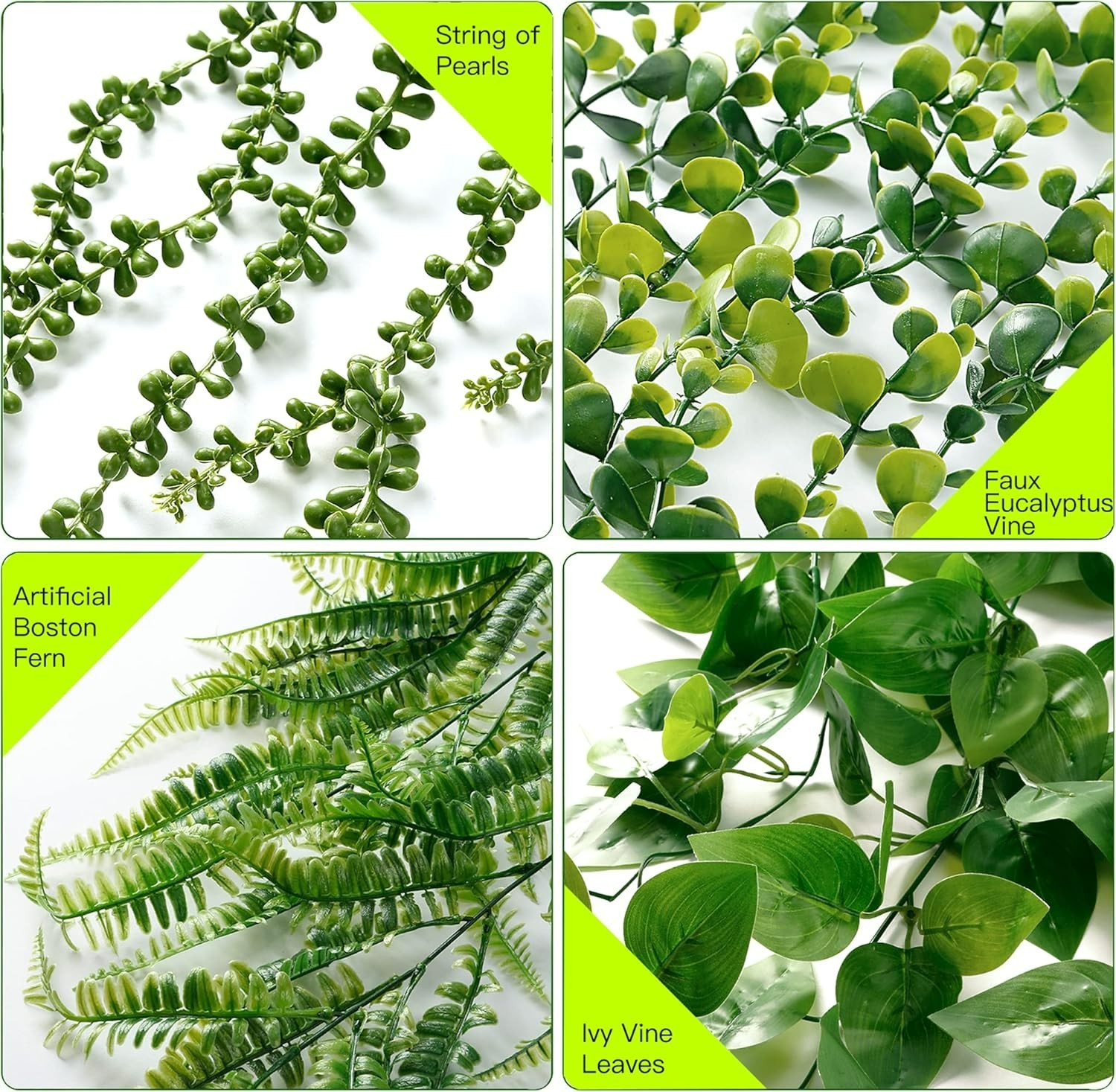 Diverse 6-Pack Fake Plants for Immediate Elegance in Any Room – UV Protected