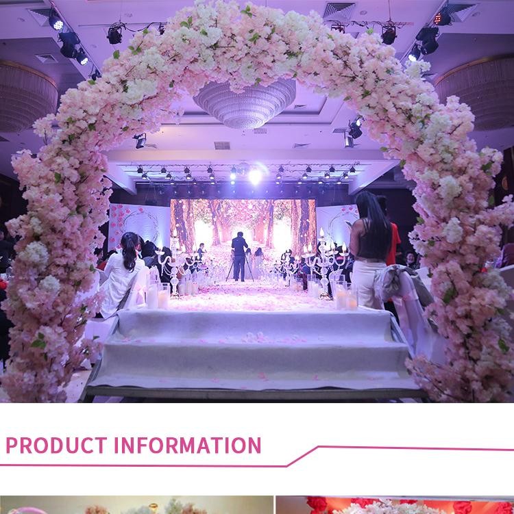 80cm Artificial Cherry Blossom Branch Red Silk Flower Wedding Home Decor Arch
