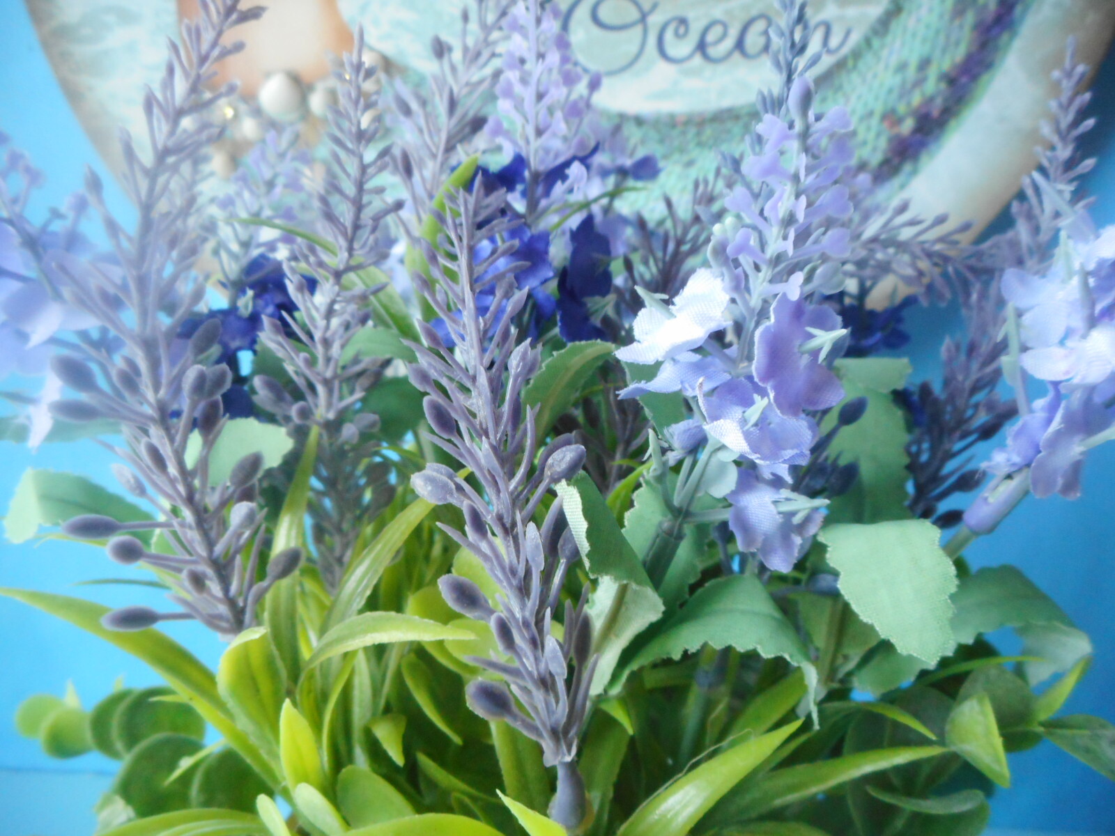 Lavender Arrangement In Seagrass Pot-Coastal Home Decor