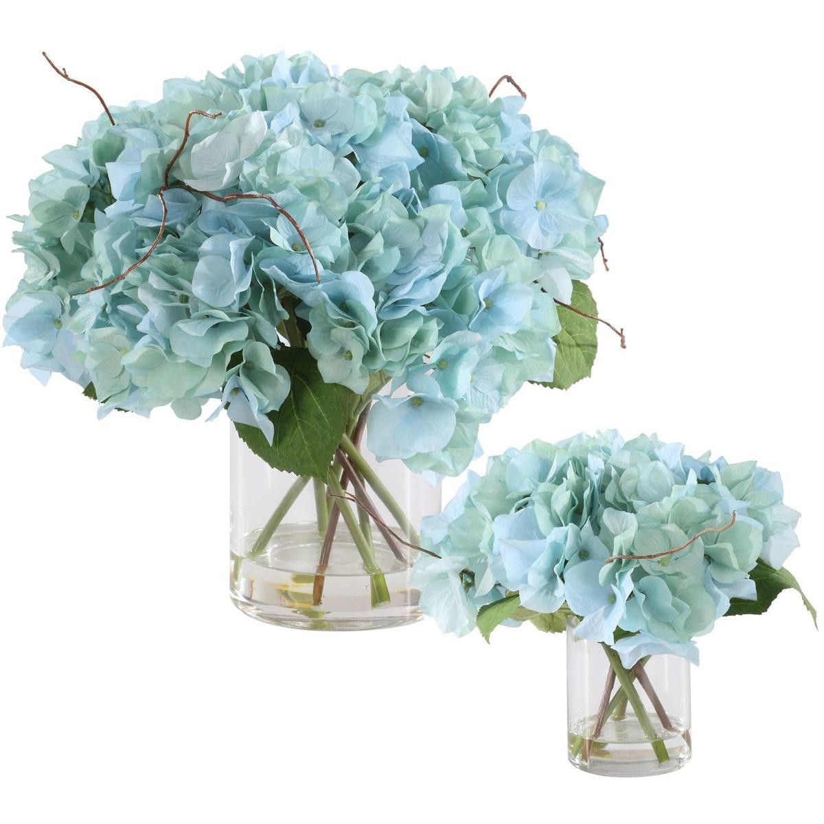 Uttermost 60249 Tranquil Blue Blooms Blooms in Vases, Set of 2