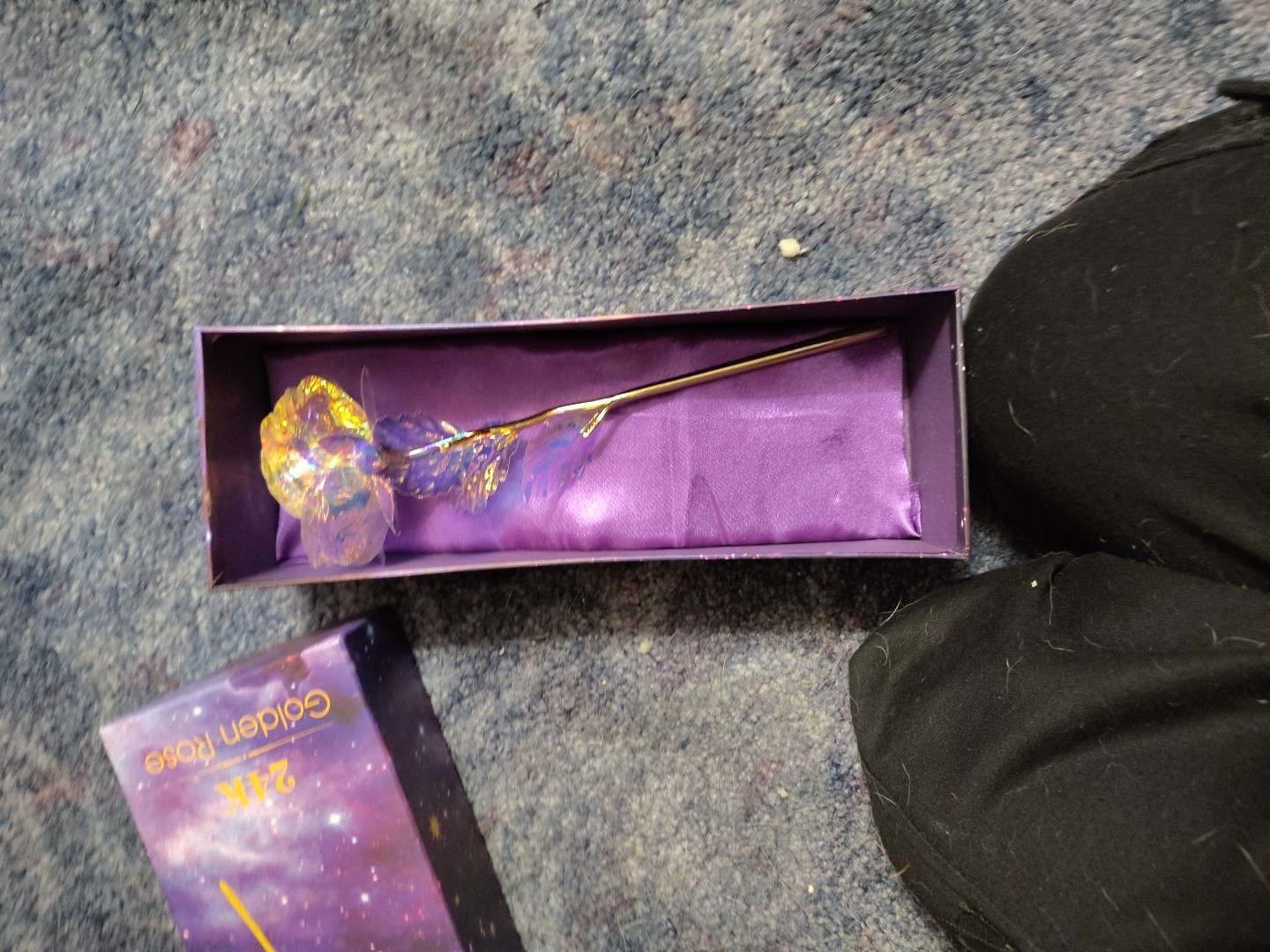 24K Gold Plated Galaxy Rose Artificial Forever Rose In Original Box