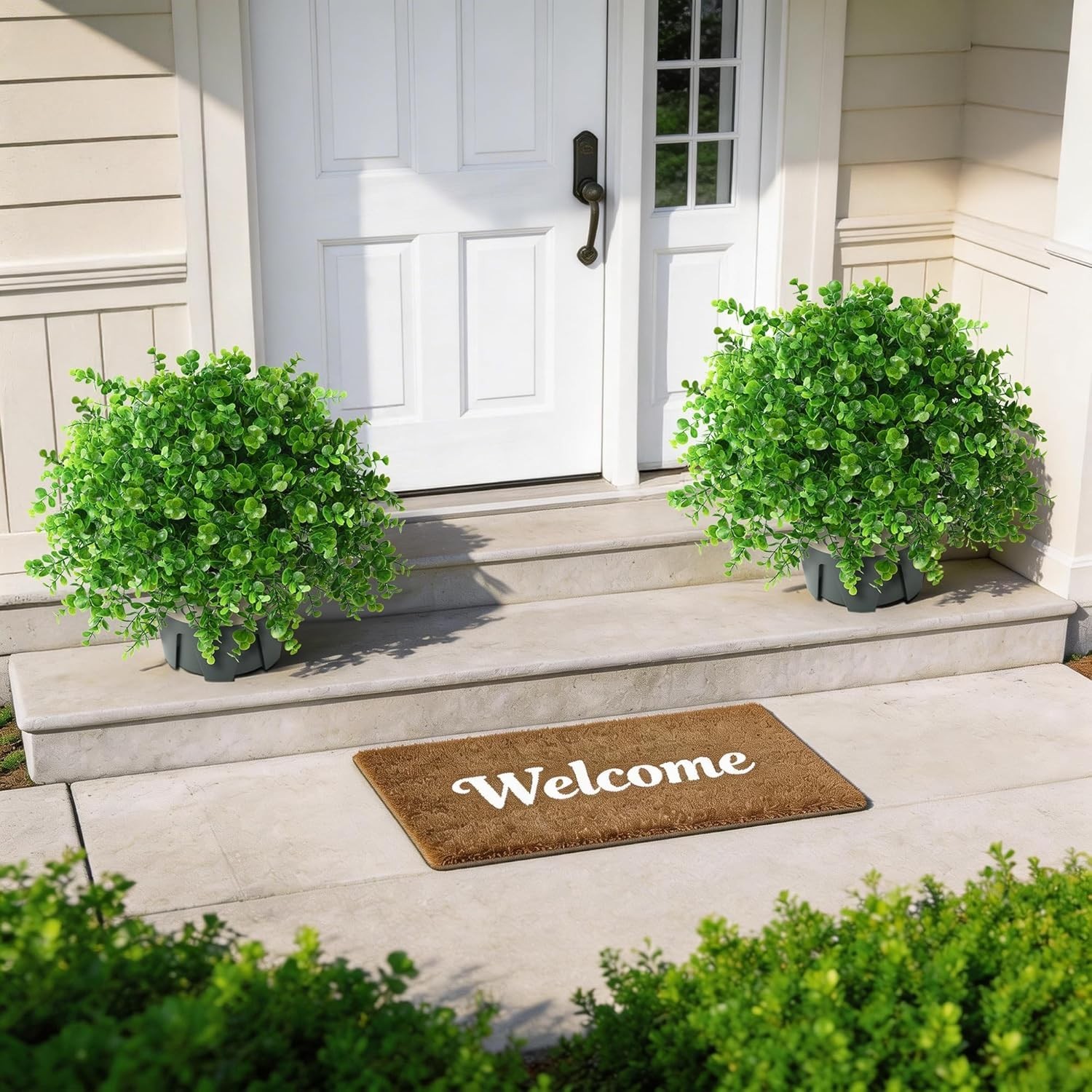 Elegant 14-Inch Potted Boxwood Topiaries – UV-Resistant Greenery for Any Space
