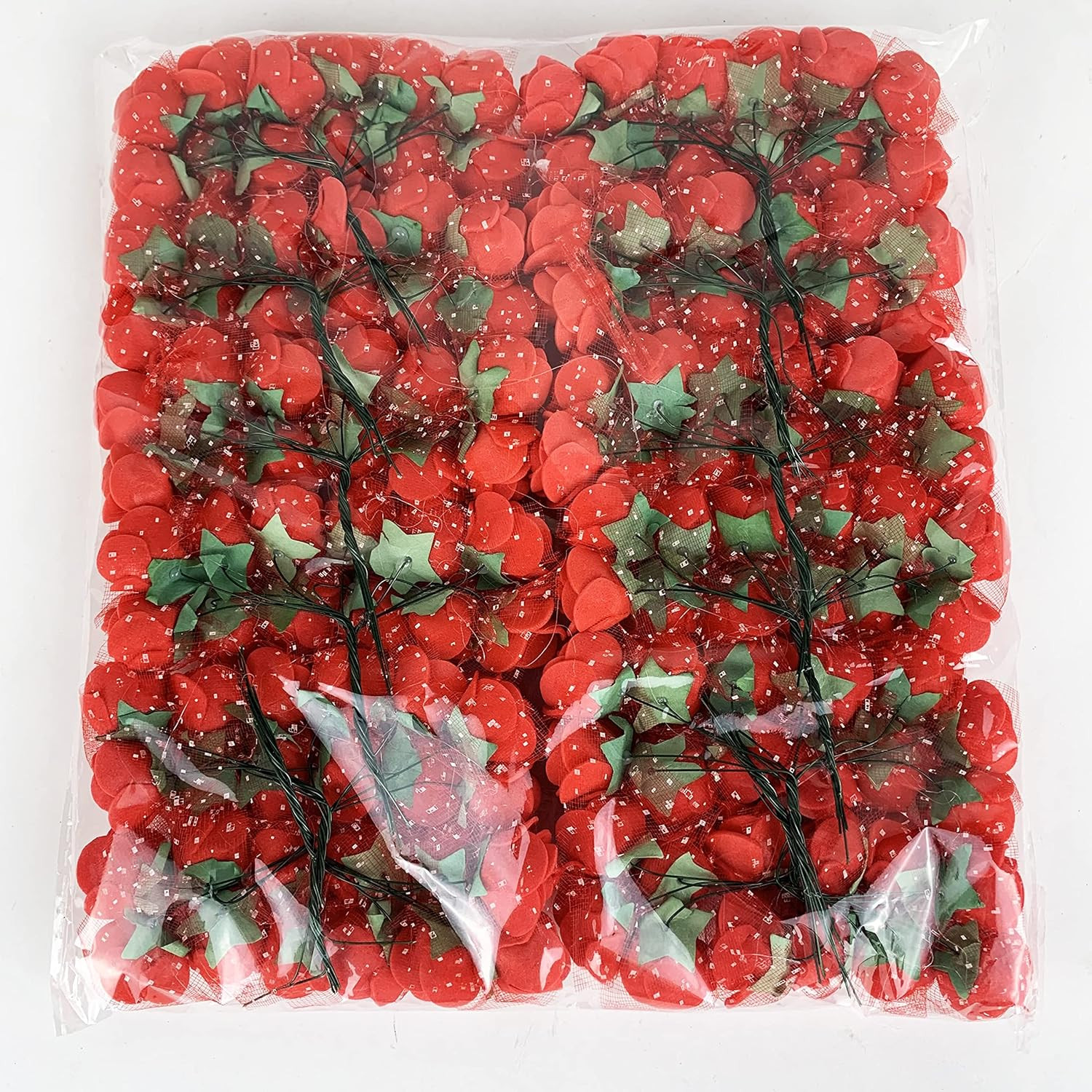 144PC Red Mini Fake Rose Flower Heads 20Mm Artificial Roses DIY Artificial Flowe