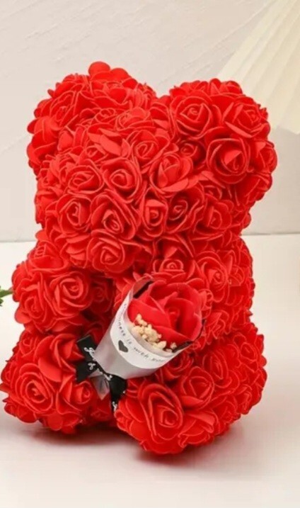 Teddy Bear Rose 9.5in Flower Rose Bear Red Valentine’s Day Gift FREE SHIPPING!!!