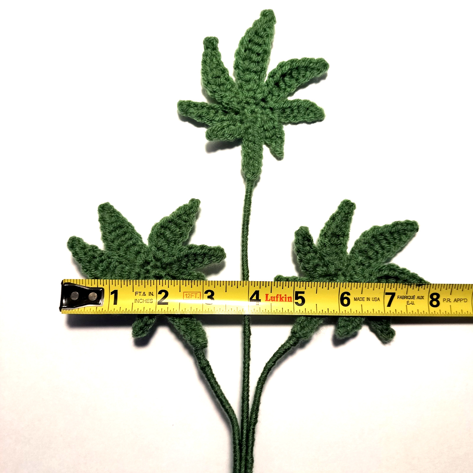 HANDMADE CROCHET Cannabis Potted Plant Free Standing With Face Marijuana Plant