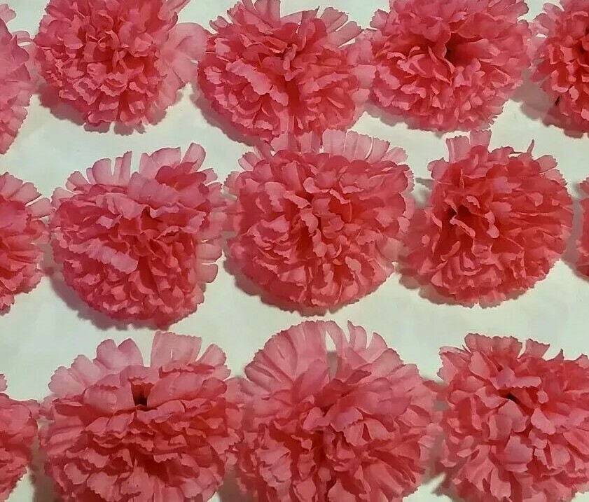 (14 pcs) Pink Carnation 3.5″ Blooms Silk Flower Home In/Outdoor Decor USA BP2145