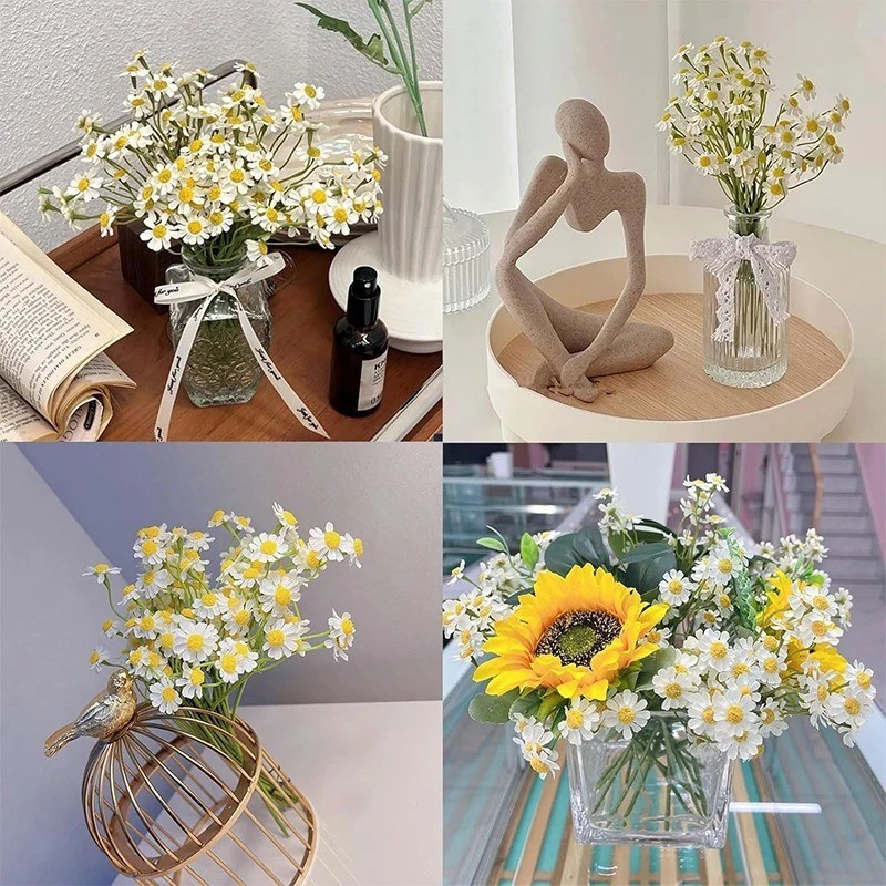10PCS Artificial White Daisy Flowers Silk Bouquet Wedding Party Home Table Decor