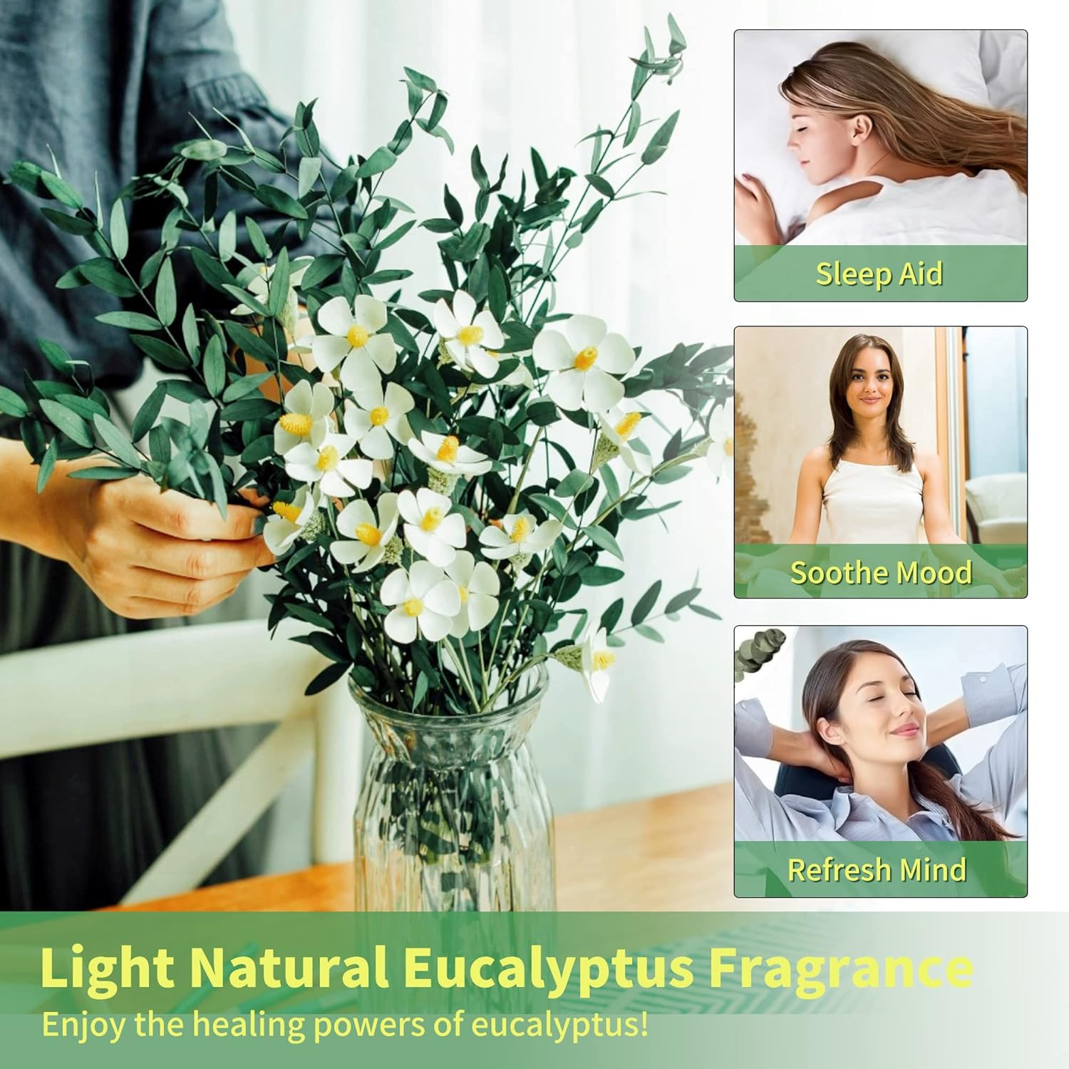 40+ Dried Eucalyptus Stems Real for Shower 15-25 PCS 17” 8OZ Preserved Fresh…