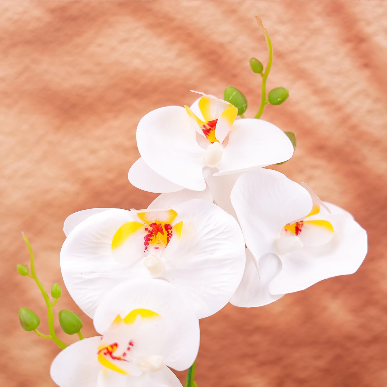 16.5 Inch White Fake Orchids Flowers in Pot Artificial Orchid Flowers Potted …
