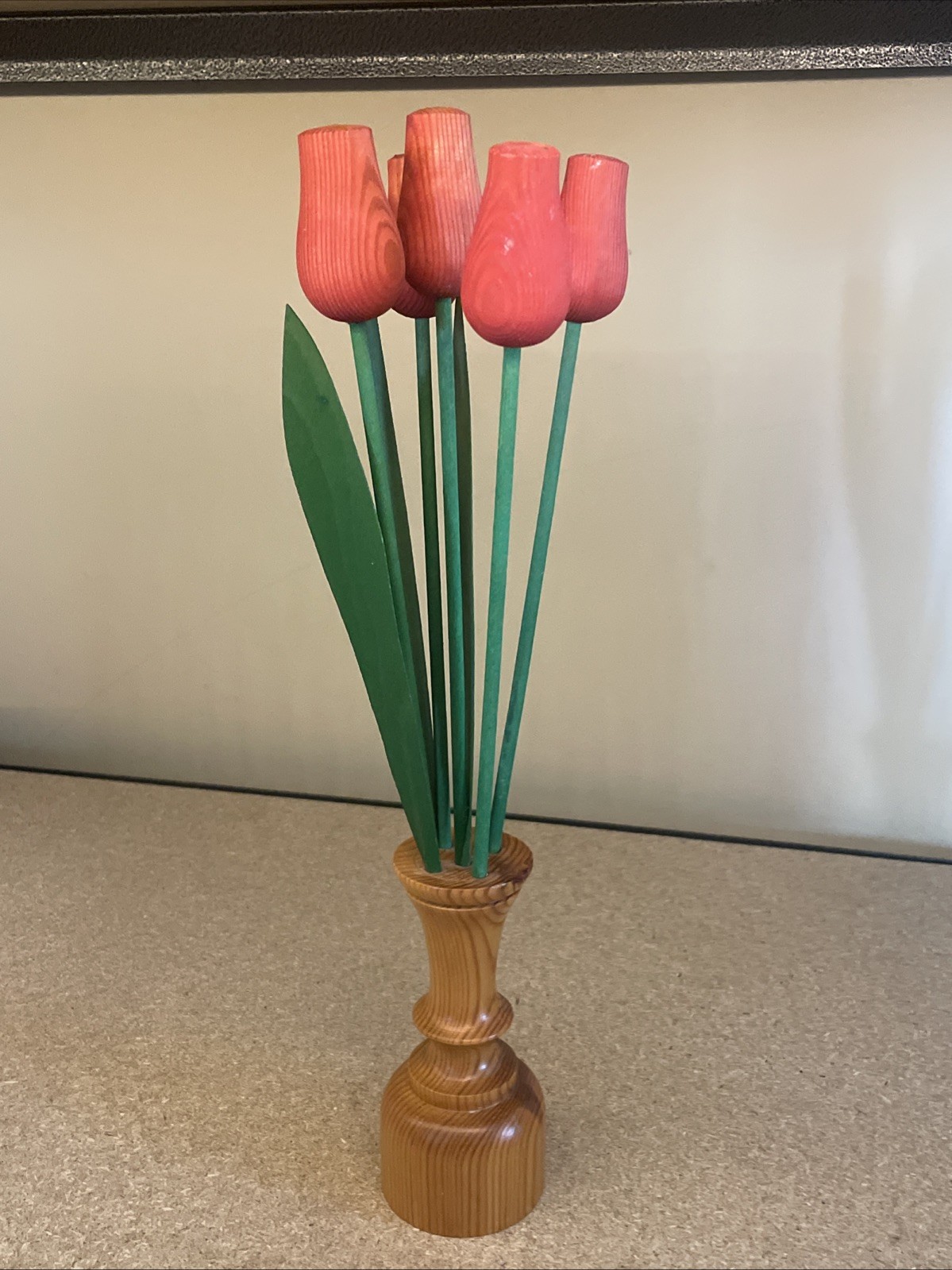 Wooden Tulip Flower Rose House Decor By Valmistettu Suomessa 16” Tall