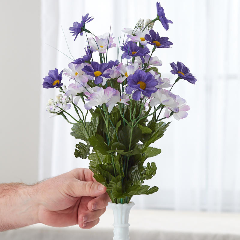 Set of 2 Mixed Lavender and Purple Artificial Daisy 18″ Floral Bushes