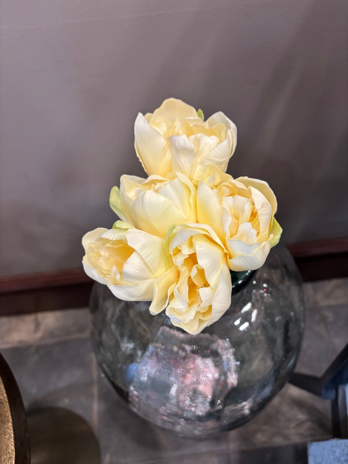 NEW Pottery Barn Early Bloom Faux Tulip Flower Bunch Bundle Bouquet Yellow NWT