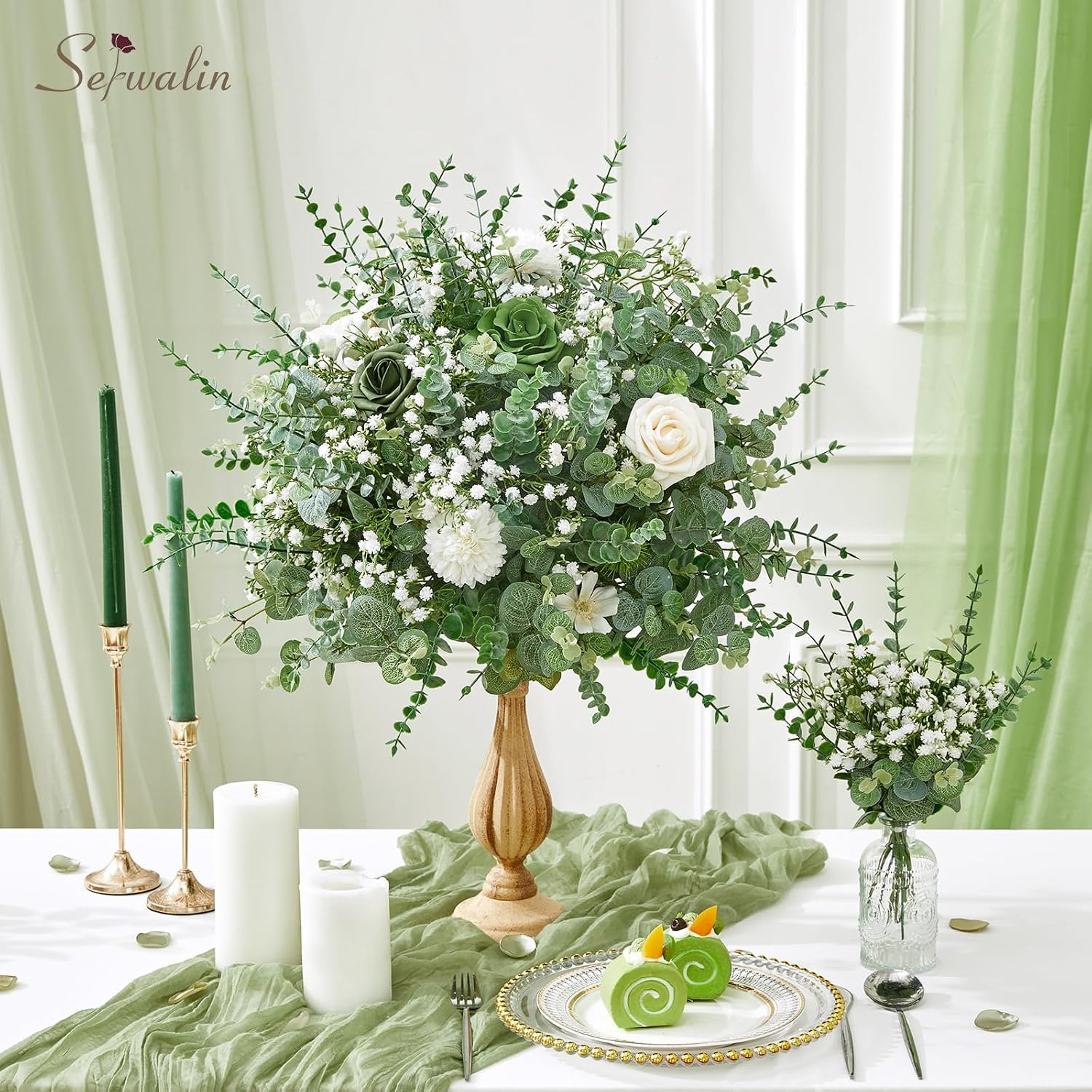 30PCS Mixed Eucalyptus Greenery Stems & Baby’S Breath Flowers Bulk | 3 Kinds Art